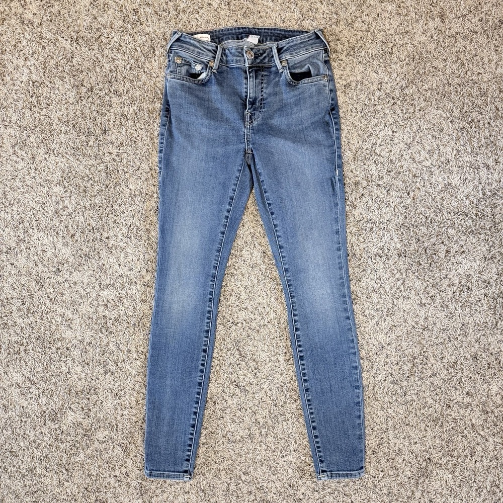 True Religion Jeans Womens 28 Blue Skinny Mid Rise Jennie Curvy 28" Inseam